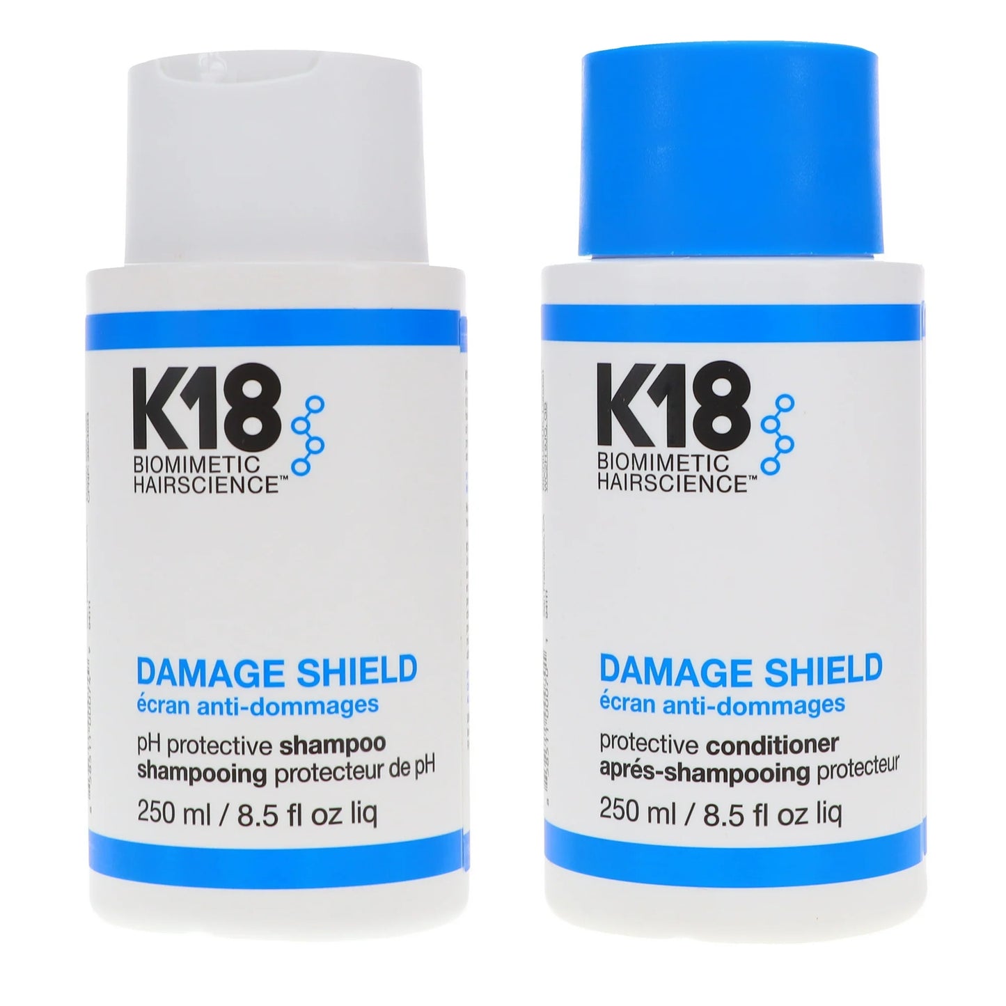 K18 DAMAGE SHIELD pH protective shampoo and conditioner DUO 8.5 oz